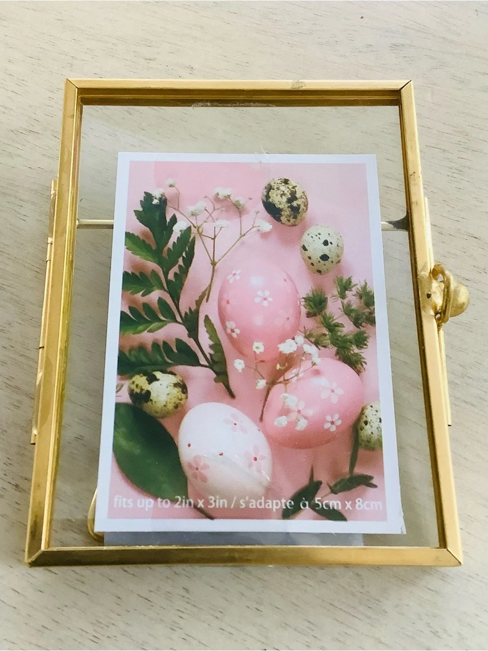 2 Pressed Glass Mini Picture Frames
